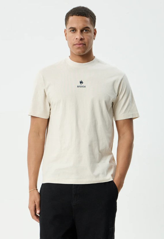 BURNIN RETRO FIT TEE MENS AFENDS MOONBEAM RIBBED CREW NECK TEE