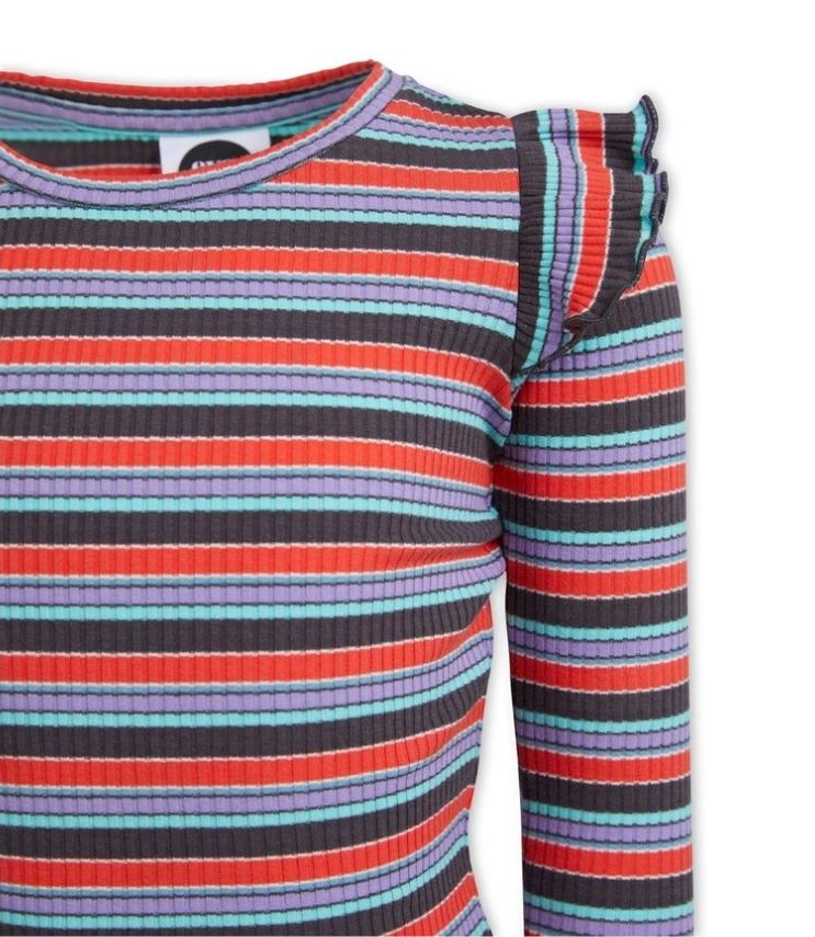 eve girl, girls ribbed long sleeve, girls colourful tee