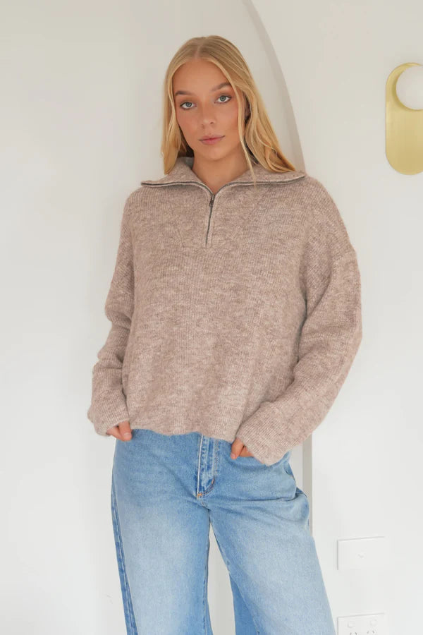 BONNI KNIT QUARTER ZIP JUMPER