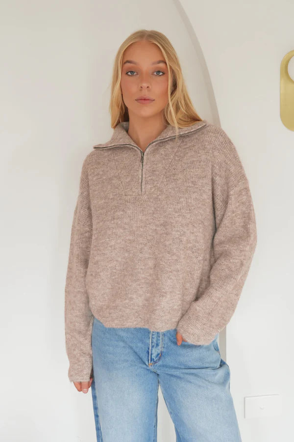 BONNI KNIT QUARTER ZIP JUMPER