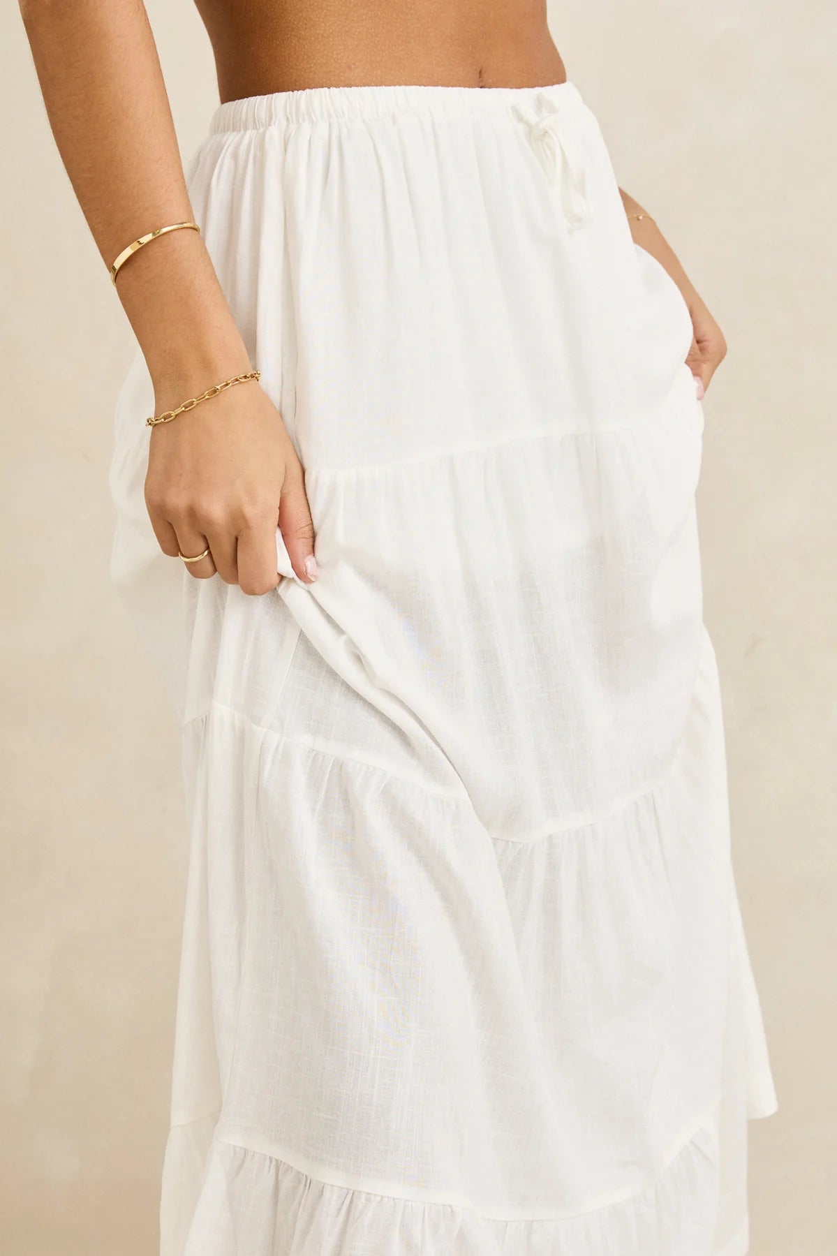 CLASSIC TIERED MAXI SKIRT