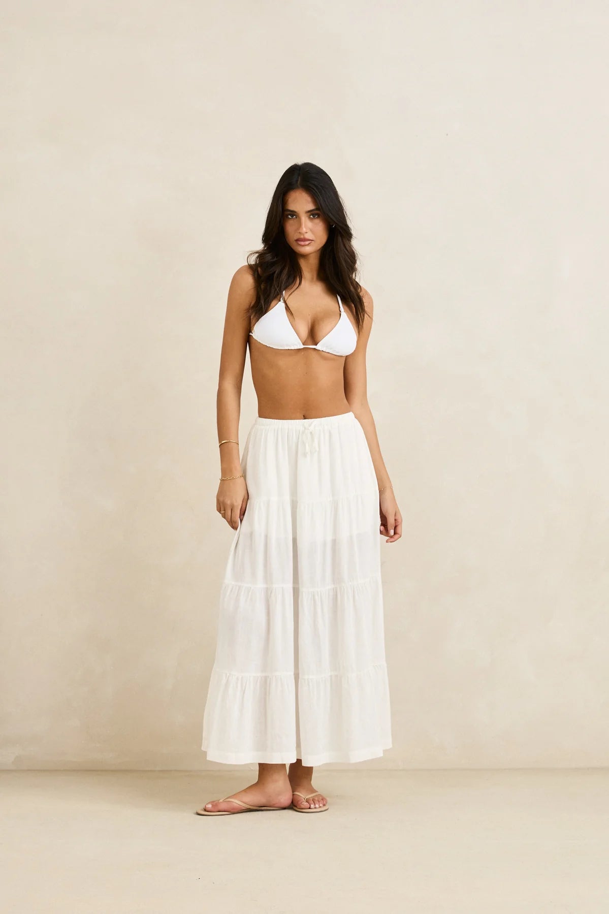 CLASSIC TIERED MAXI SKIRT