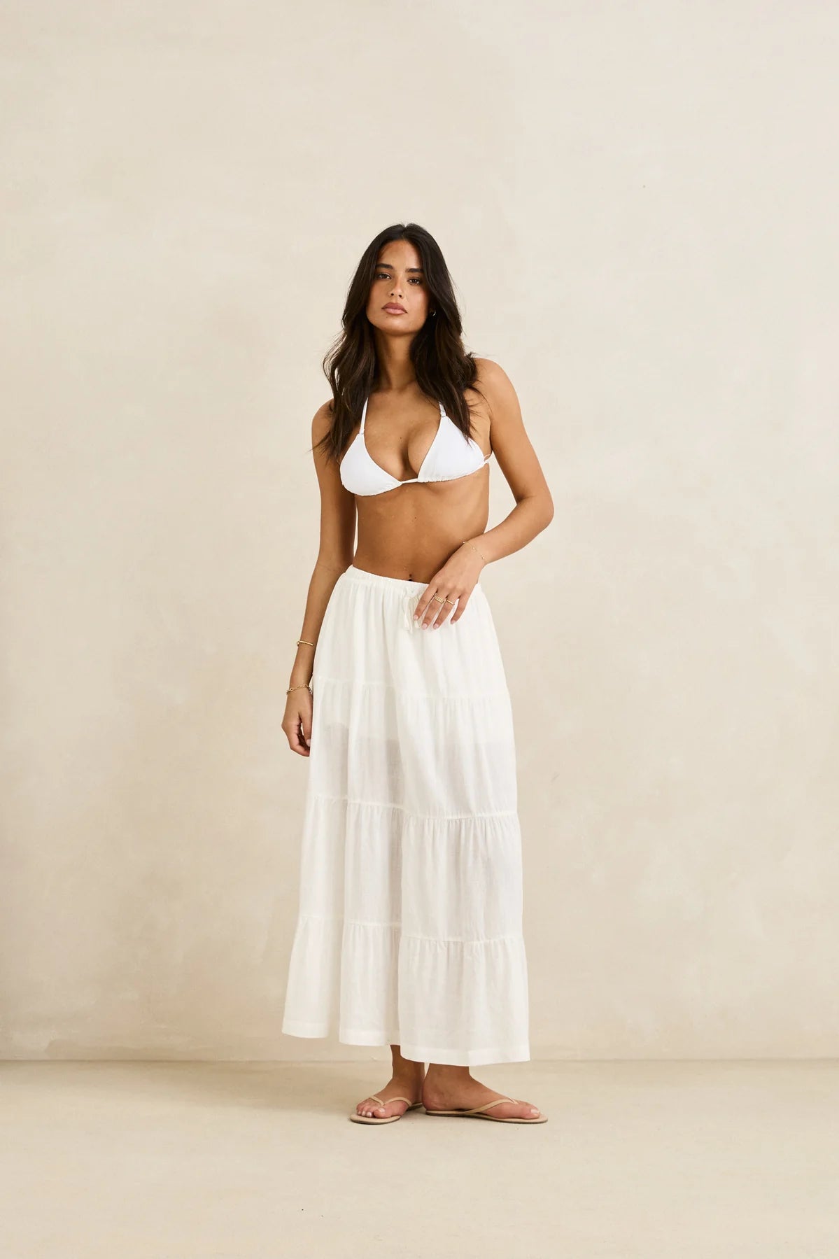 CLASSIC TIERED MAXI SKIRT