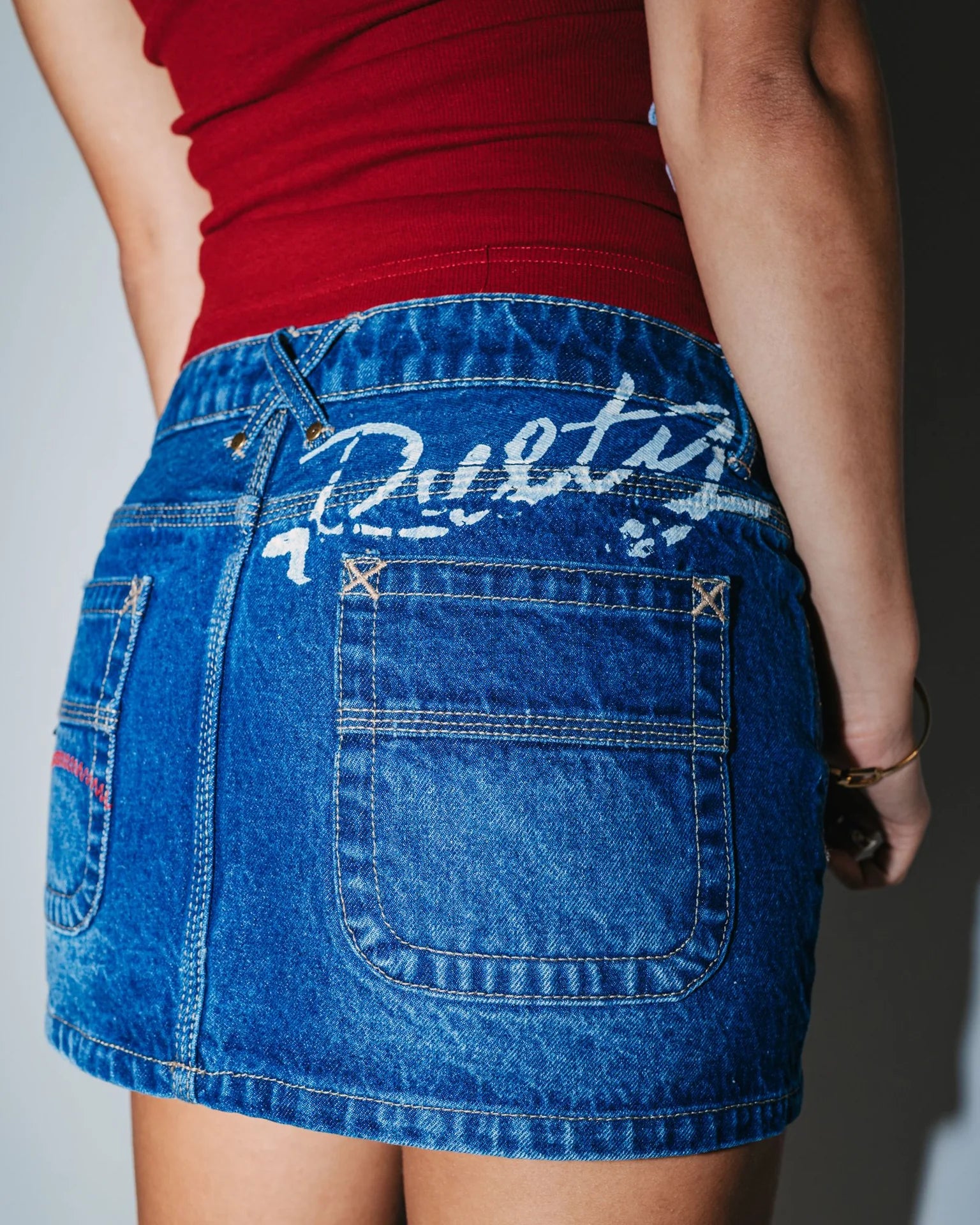 SHORTY LOW RISE DENIM MICRO MINI SKIRT