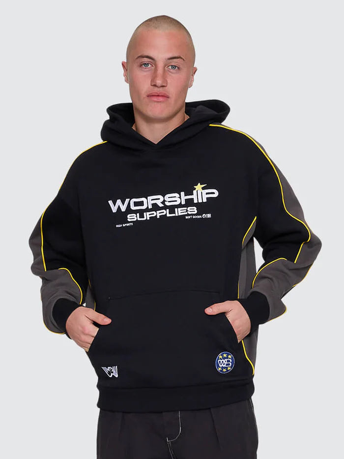 LASER PANEL PULLOVER HOOD