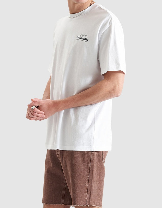 PANORMA RELAXED TEE, OPTICAL WHITE, NOMADIC PARADISE