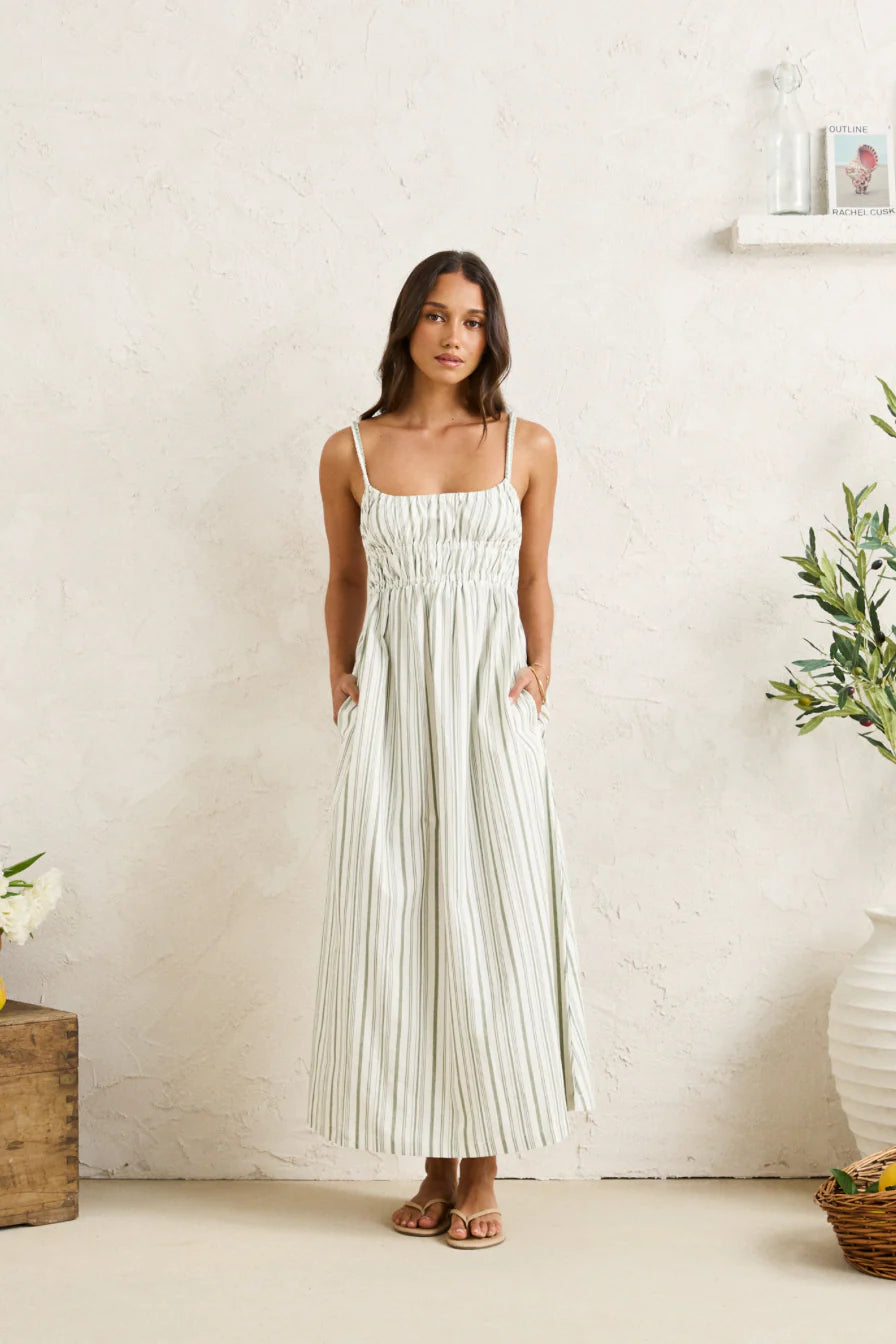MALLORCA STRIPE MIDI DRESS
