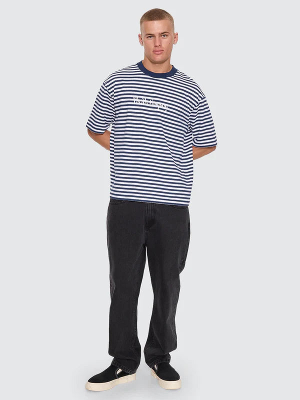 PRIMITIVE STRIPE OVERSIZE BOX CROP TEE