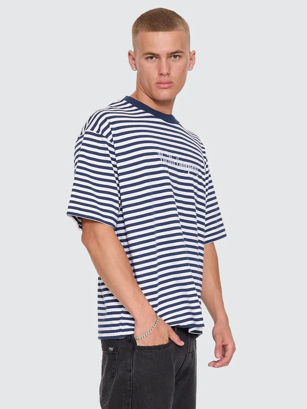 PRIMITIVE STRIPE OVERSIZE BOX CROP TEE