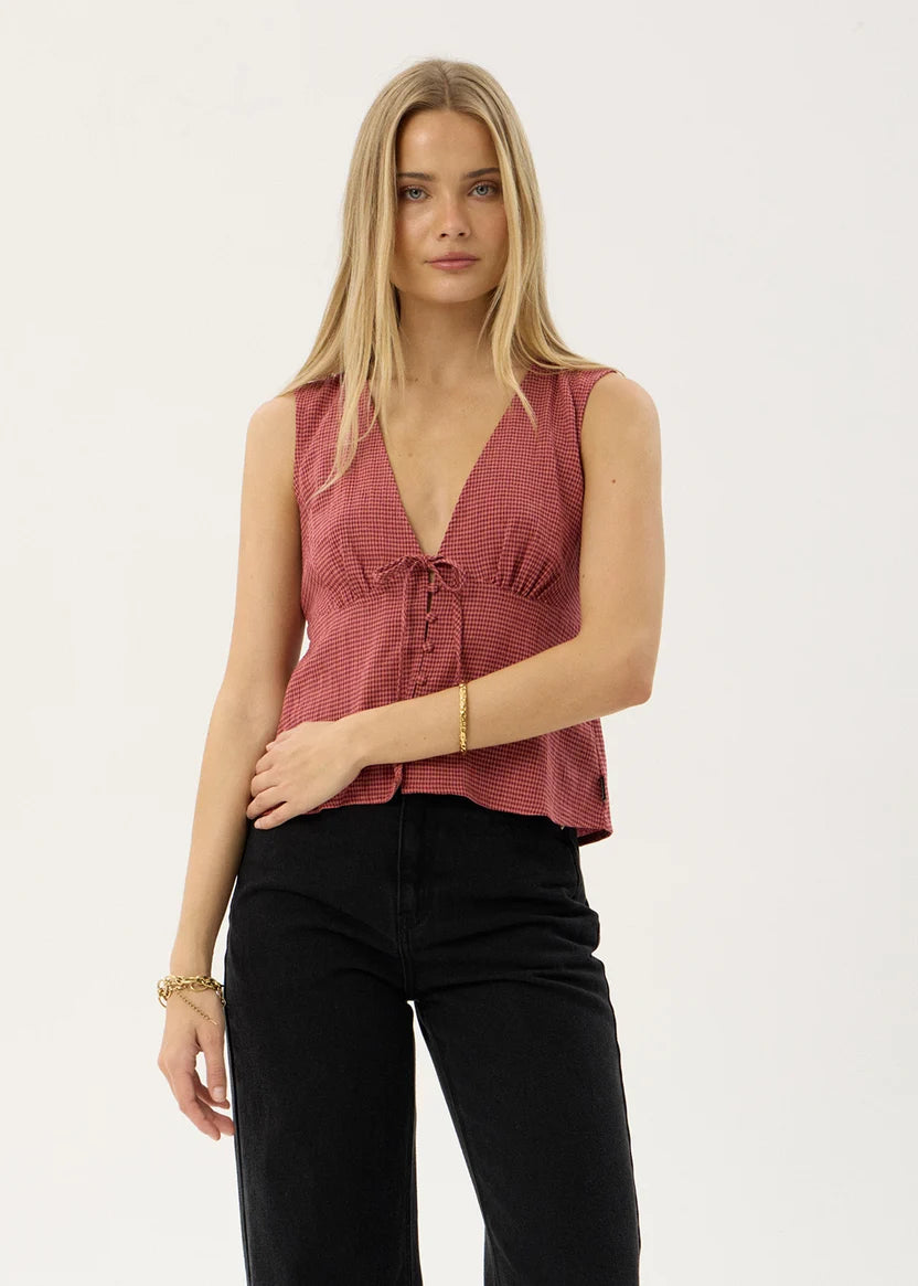 neck check short sleeve top drawstring