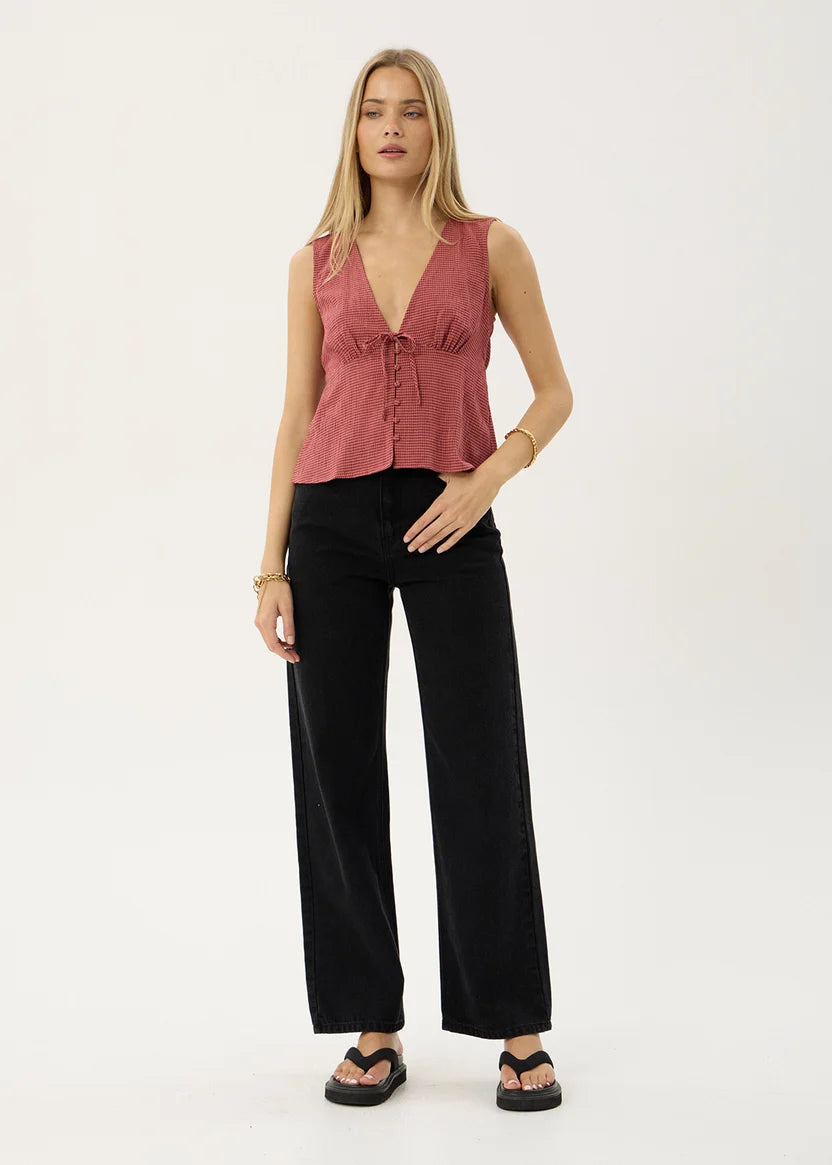check v neck top button details