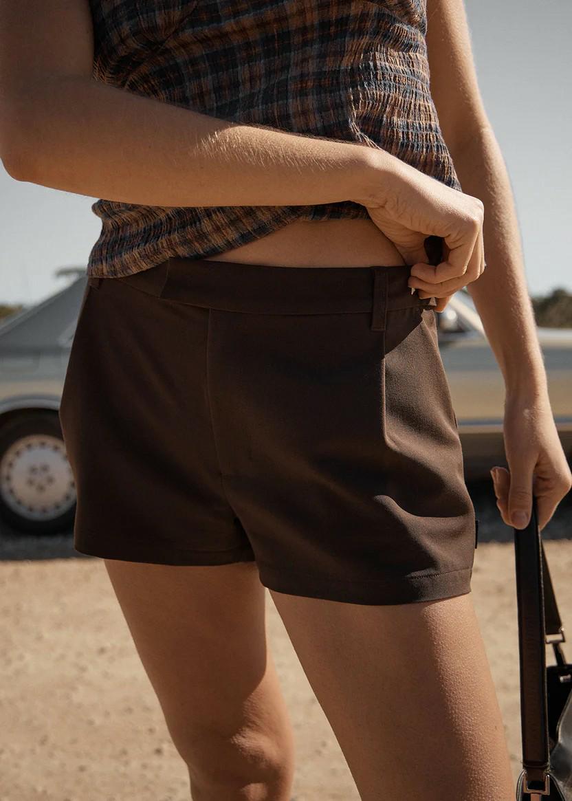 dark brown shorts low rise 