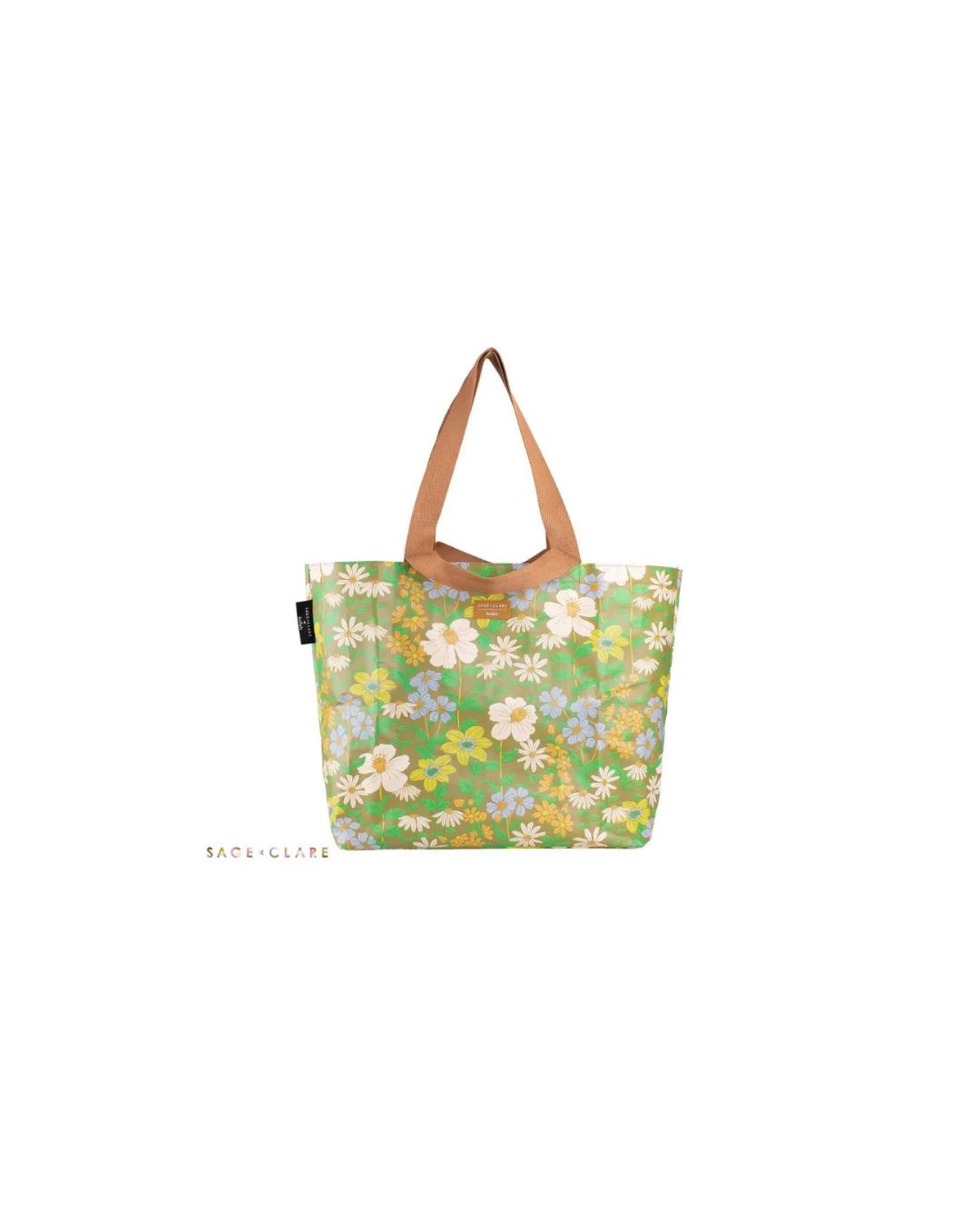 SHOPPER TOTE SAGE CLARE FLORIA