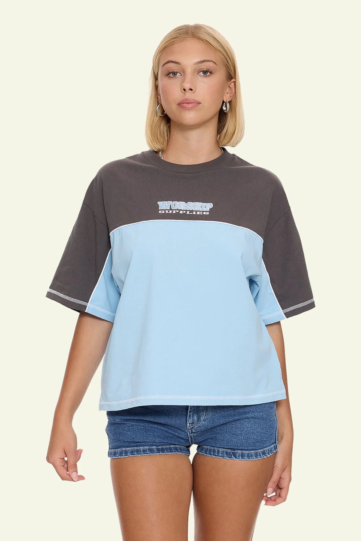 BELTER PANELLED BOX FIT TEE