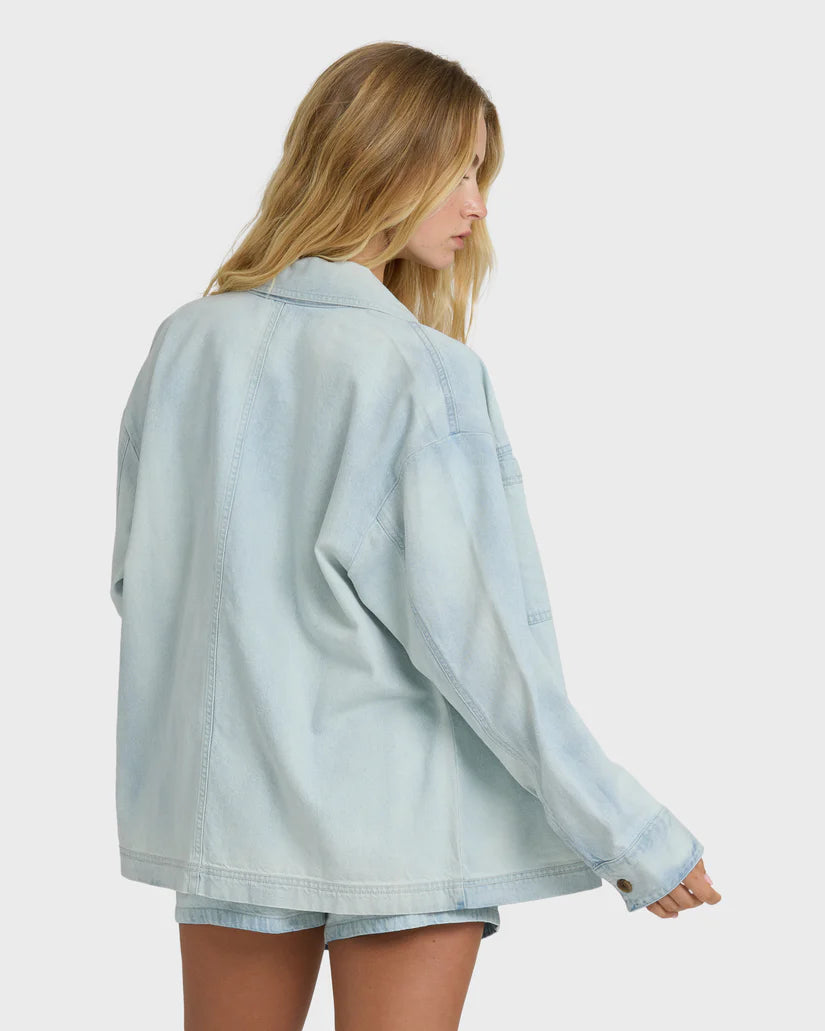 JADE SALTWASHED LS WOVEN TOP