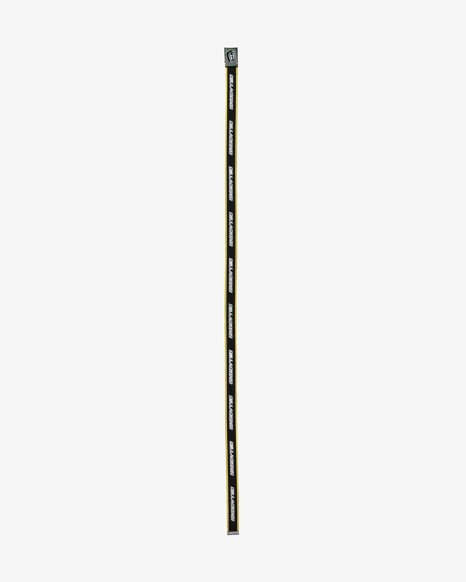 Black pencil with text on a white background