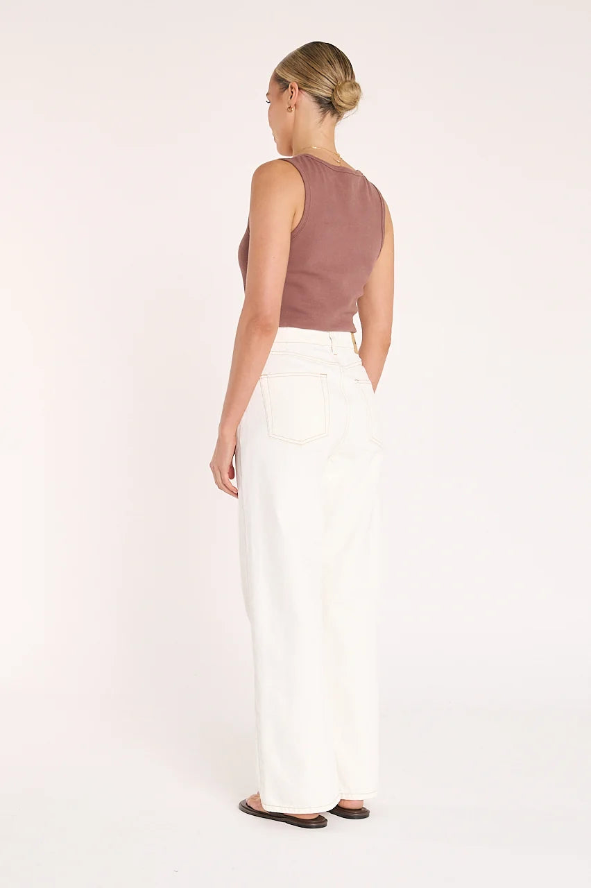 feather and noise wide leg jean cream