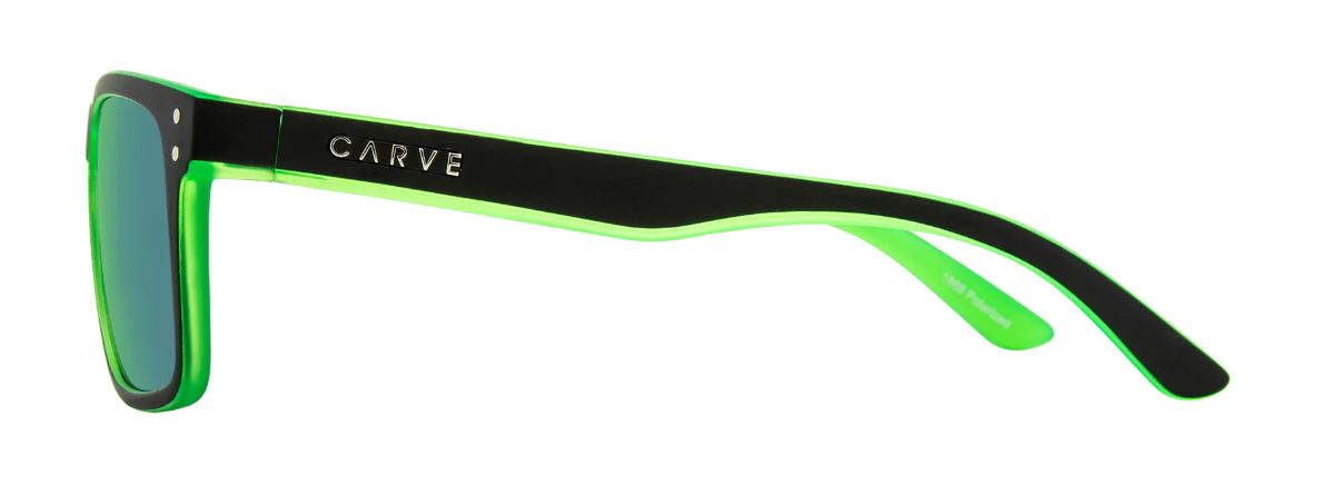 GOBLIN MATTE BLACK GREEN CARVE MENS SUNGLASSES