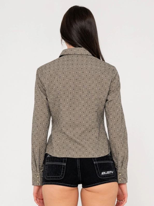 HOTTIE HOUNDS L/S BUTTON UP SHIRT