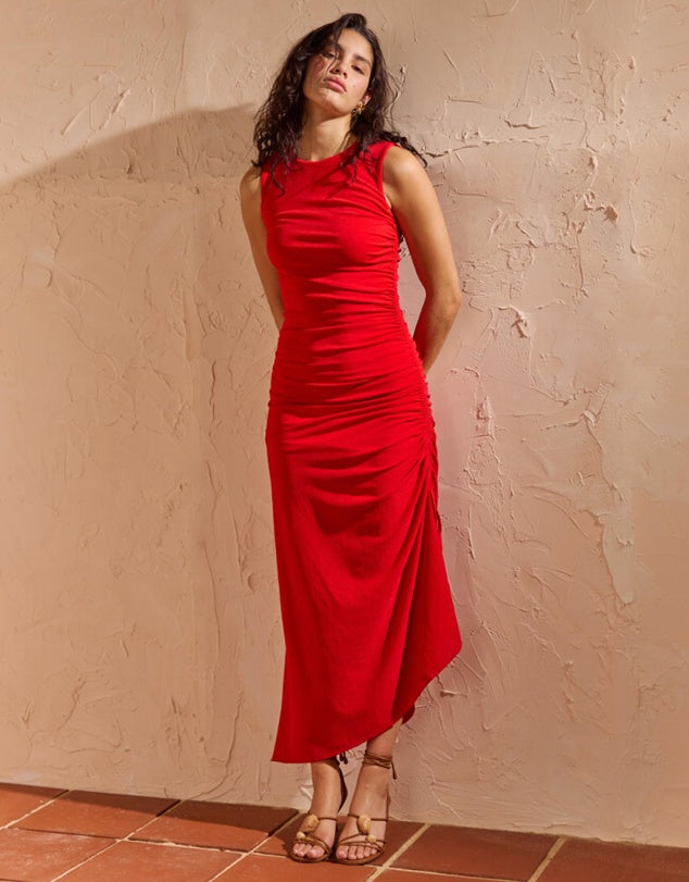 ROSA DRAWSTRING MIDI DRESS