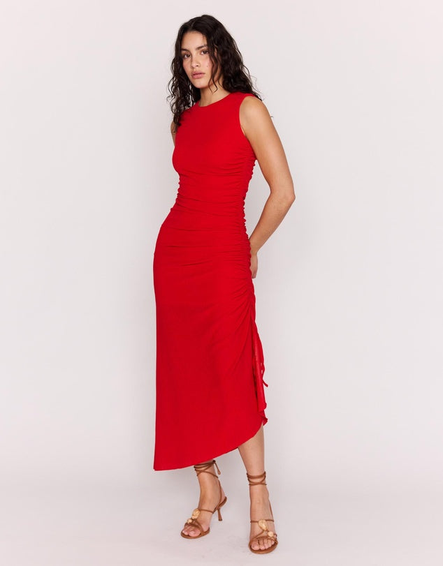 ROSA DRAWSTRING MIDI DRESS