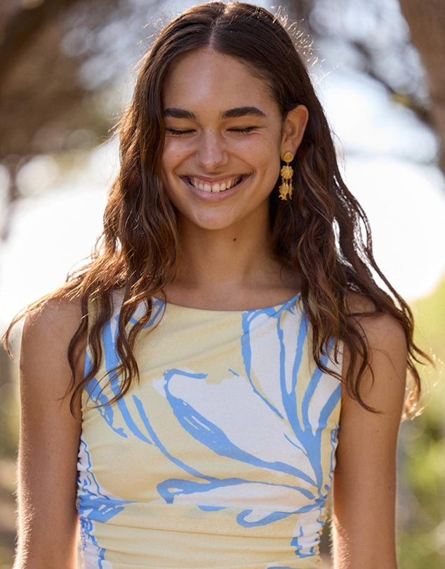 ESME GATHERED MESH MINI DRESS