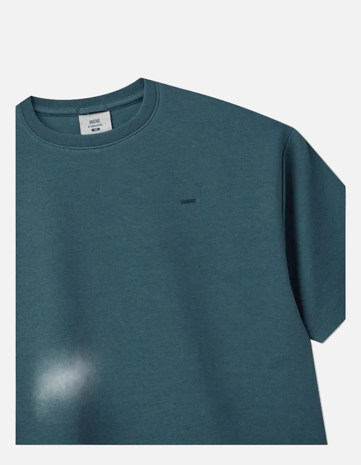 green oversized tee