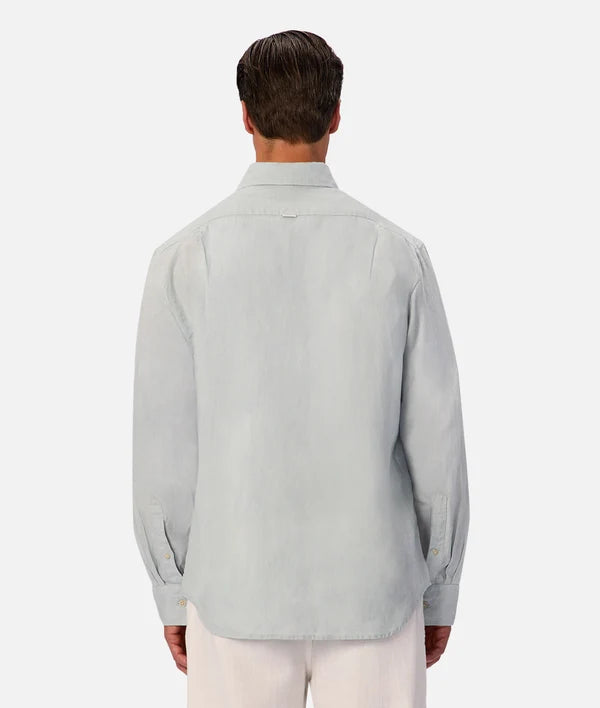 long sleeve linen shirt light blue