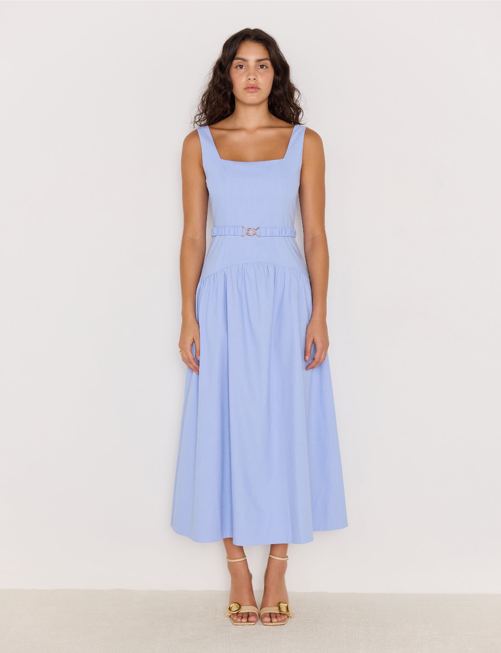 LUELLA BELTED MIDI DRESS