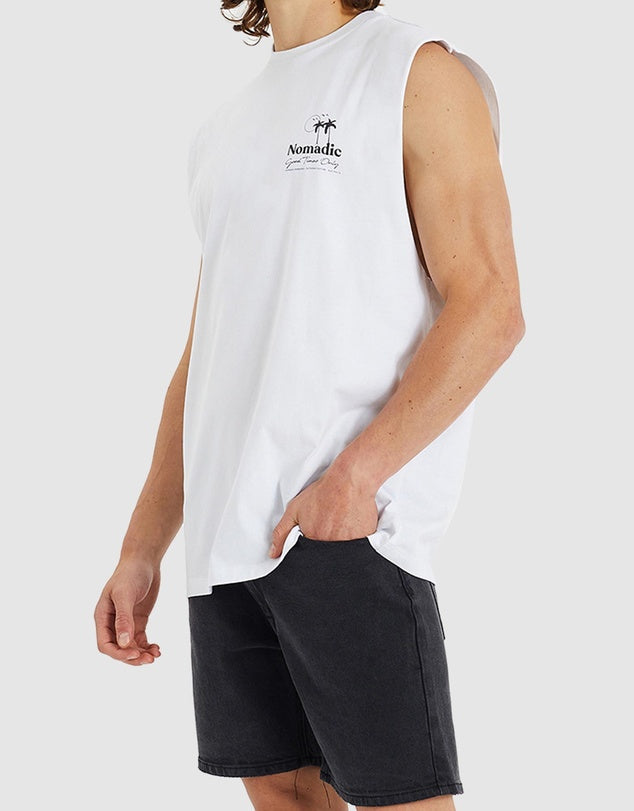 CYCLE RELAXED TEE MENS SINGLET MUSCLE OPTICAL WHITE SUNSET RELAXED FIT