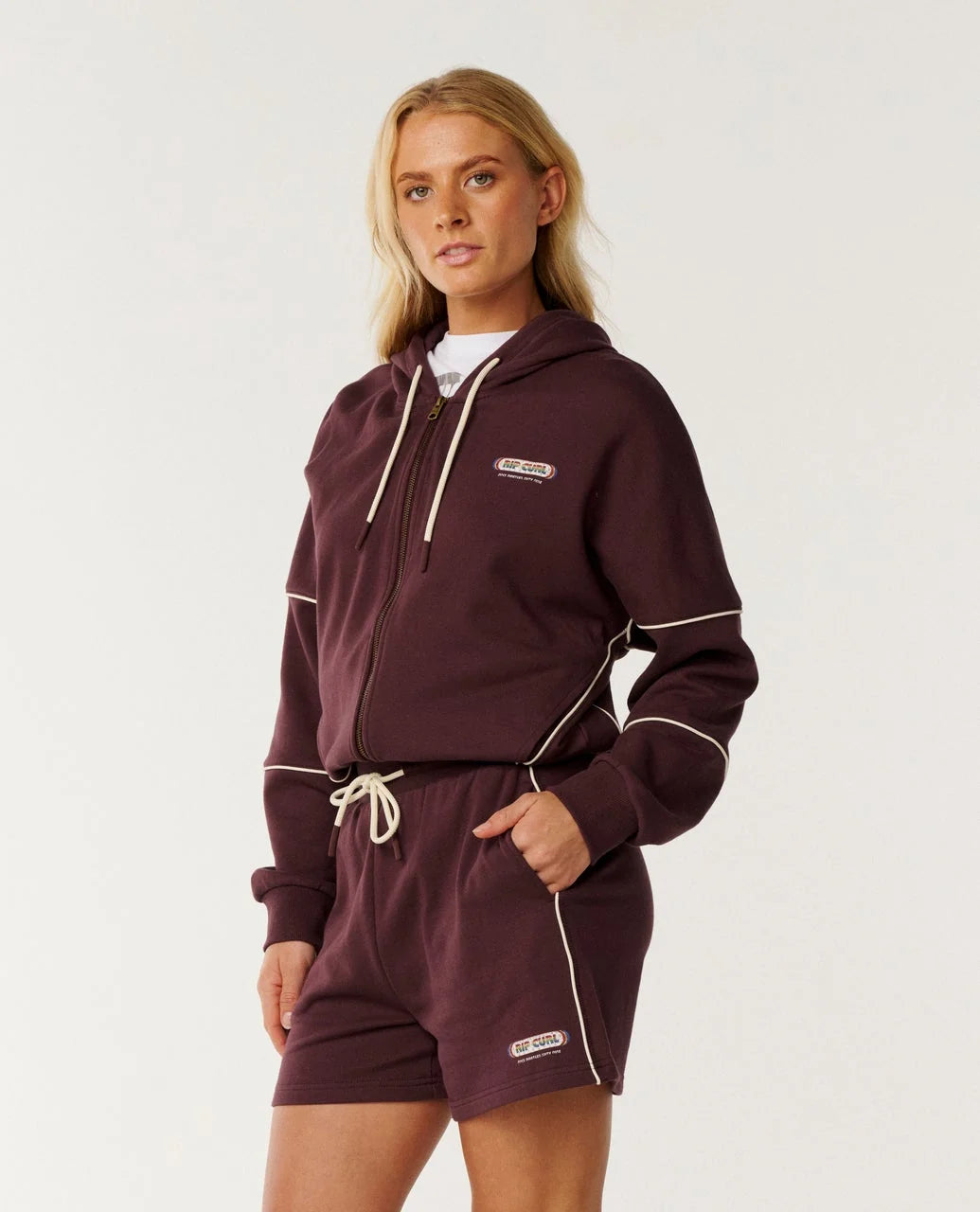 since 1969 hooded zip through sweater