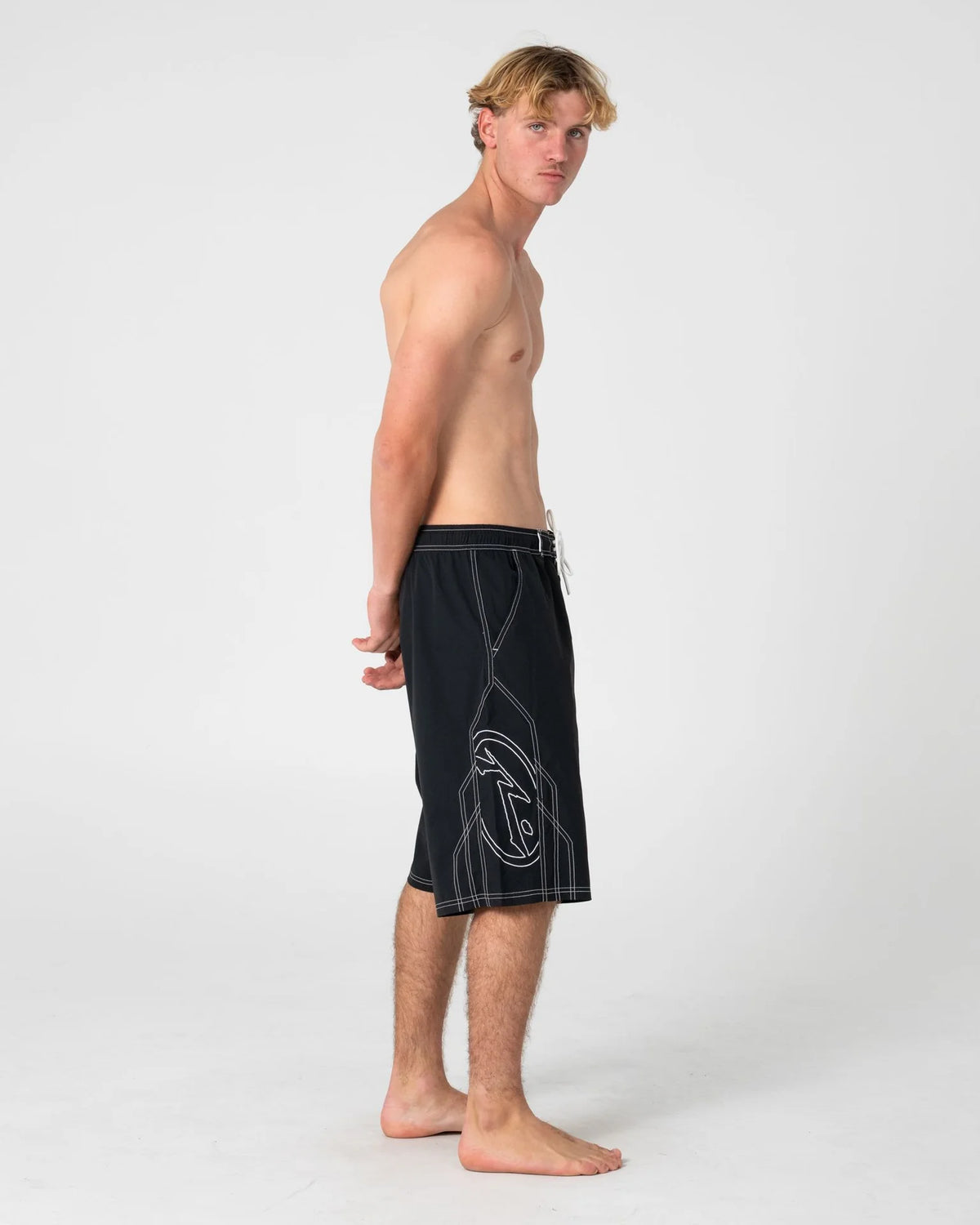 mens short with rusty logo black