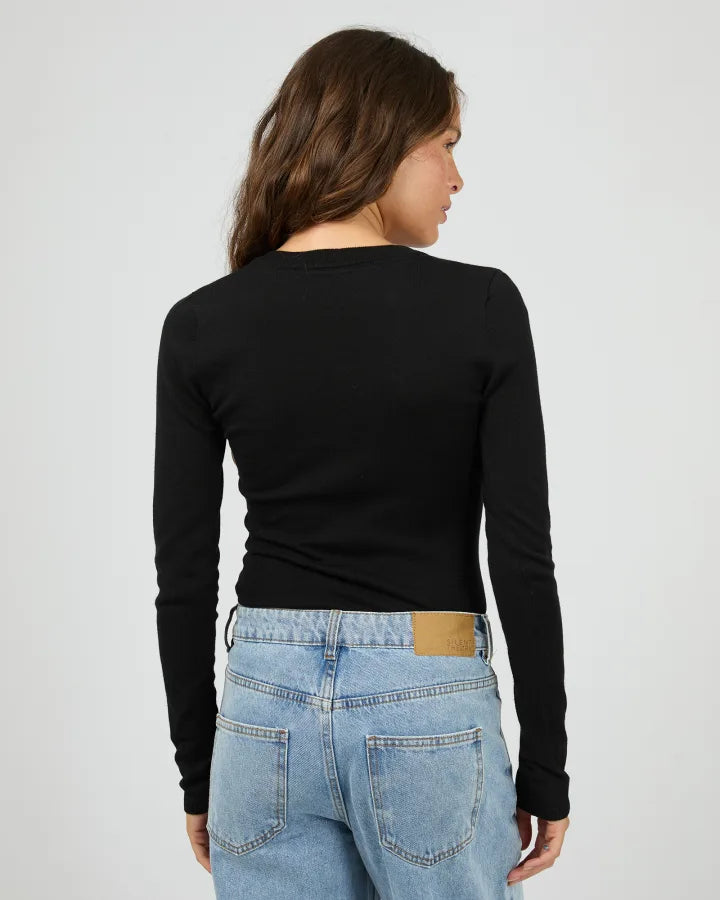 ASHTON KNIT VEE L/S TOP