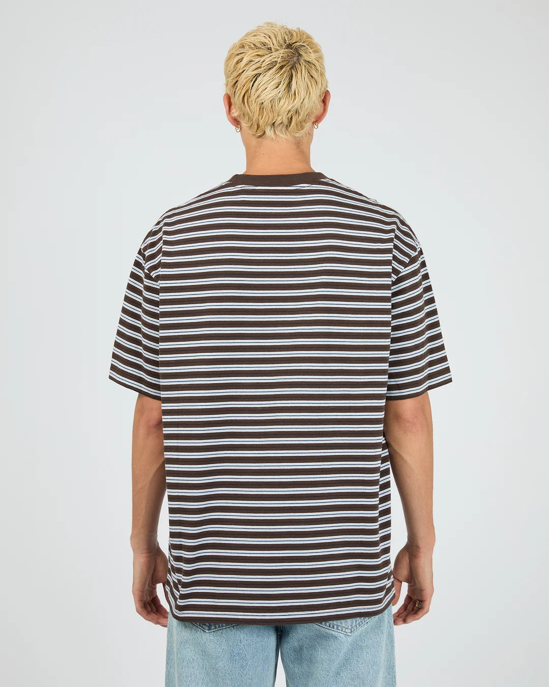 mens stripe chocolate tshirt