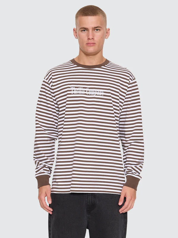 PRIMITIVE STRIPE OVERSIZE BOX CROP LONG SLEEVE TEE
