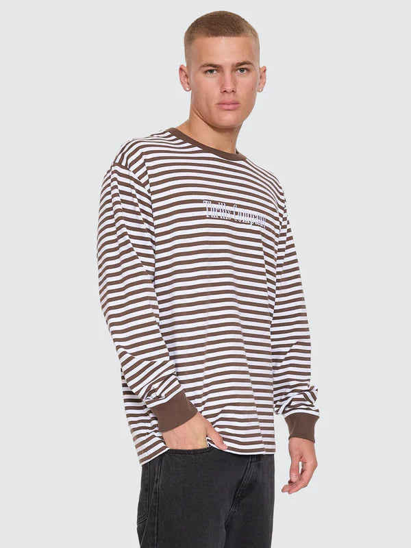 PRIMITIVE STRIPE OVERSIZE BOX CROP LONG SLEEVE TEE