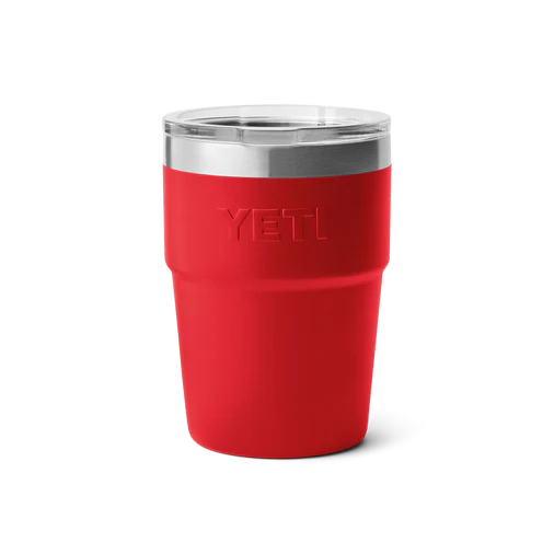 yeti, 16oz, stackable mug, rescue red