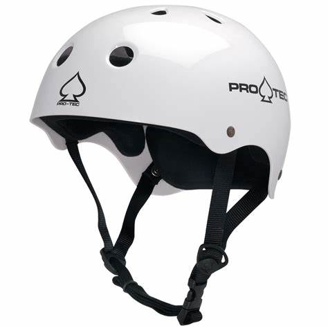 PROTEC CLASSIC GLOSS WHITE HELMET SKATE PROTECTIVE GEAR