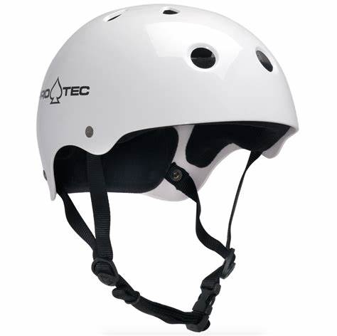 PROTEC CLASSIC GLOSS WHITE HELMET SKATE PROTECTIVE GEAR